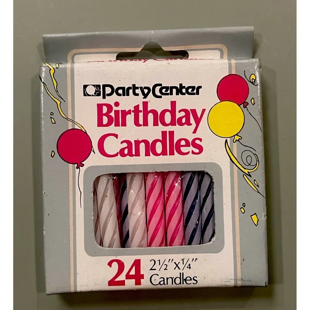 Lot of 3 Assorted Boxes Vintage Birthday Cake Candles Twisty Multicolor Prop‎